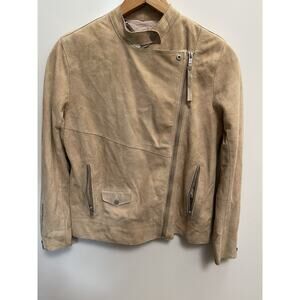 Abercrombie & Fitch Genuine Leather Suede Jacket Zipper Front Womens S